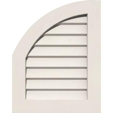 Quarter Round Top Left Non-Functional, PVC Gable Vent W/ 1 X 4 Flat Trim Frame, 06W X 14H